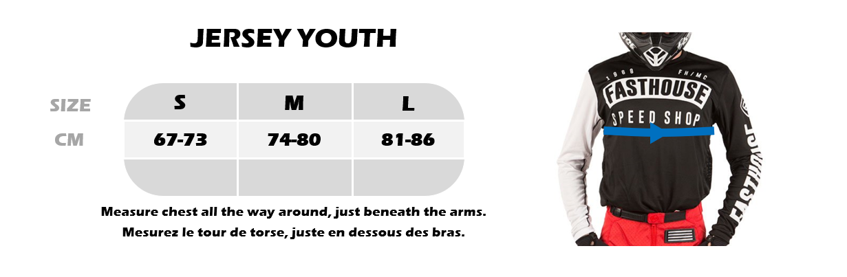 Fasthouse Gear Sizing Charts